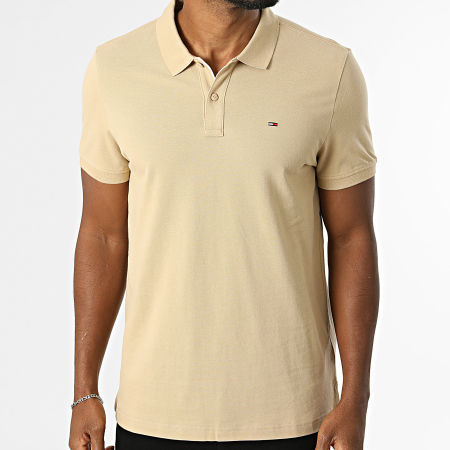 Tommy Jeans - Polo Manches Courtes Slim Placket 0676 Beige