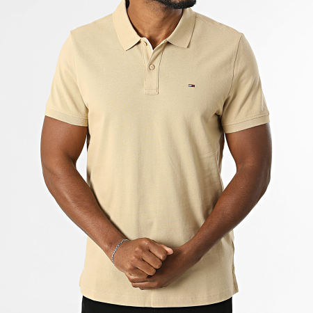 Tommy Jeans - Polo Manches Courtes Slim Placket 0676 Beige