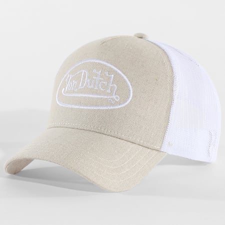 Von Dutch - Casquette Trucker Linen Beige Blanc