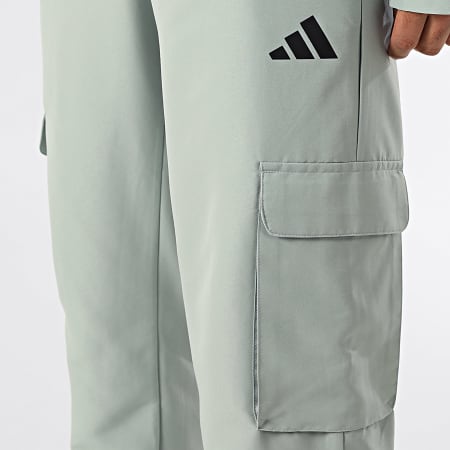 Adidas Sportswear - Ensemble Veste Zippée Et Pantalon Jogging Cargo Woven Cargo KE5889 Bleu Vert Clair