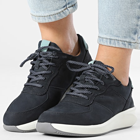 Clarks - Baskets Femme Un Rio Sprint Navy Nubuck