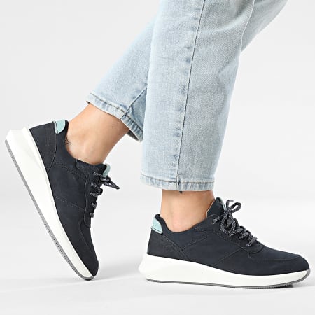 Clarks - Baskets Femme Un Rio Sprint Navy Nubuck