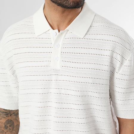 LBO - Polo De Manga Curta Malha Crochê 2534 Branco