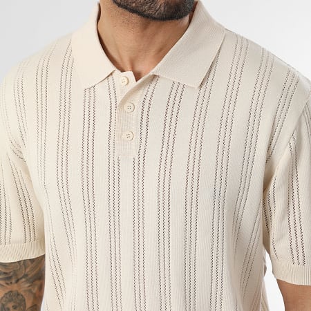 LBO - Polo Manches Courtes Maille Crochet 2302 Beige