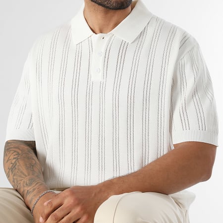 LBO - Polo De Manga Curta Malha Crochê 2538 Branco