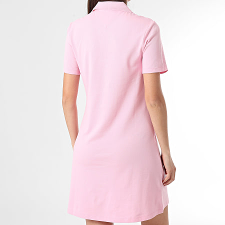 Tommy Hilfiger - Robe Polo Manches Courtes Col V Femme 8749 Rose
