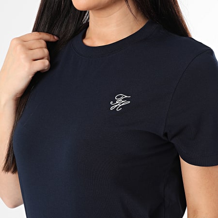 Tommy Hilfiger - Tee Shirt Femme Regular Fit Script 8699 Bleu Marine