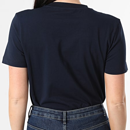 Tommy Hilfiger - Tee Shirt Femme Regular Fit Script 8699 Bleu Marine