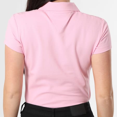 Tommy Hilfiger - Polo Manches Courtes Slim Femme Script 9259 Rose