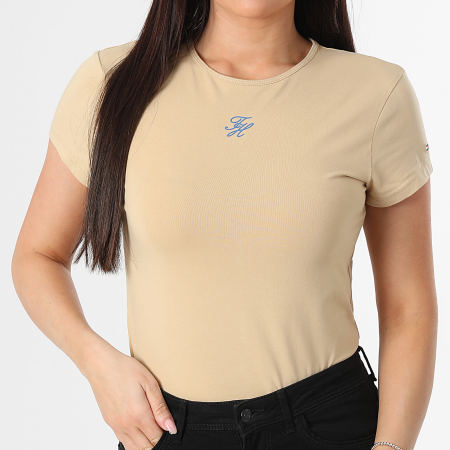 Tommy Hilfiger - Tee Shirt Femme Slim Script 8710 Beige