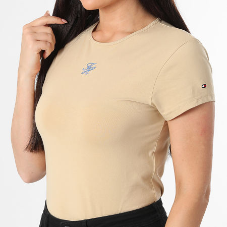 Tommy Hilfiger - Tee Shirt Femme Slim Script 8710 Beige