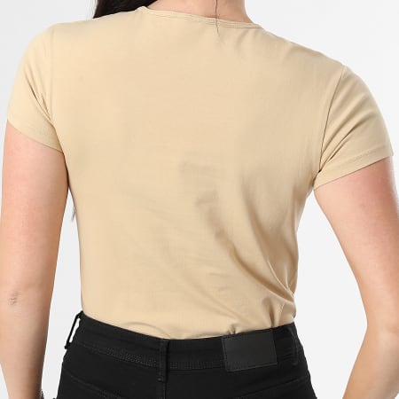 Tommy Hilfiger - Tee Shirt Femme Slim Script 8710 Beige