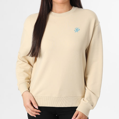 Tommy Hilfiger - Sweat Crewneck Femme Regular Fit Script 8724 Beige