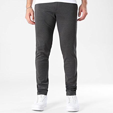 JJ Rebel - Pantalon Habillé Slim Michael Gris Anthracite Chiné