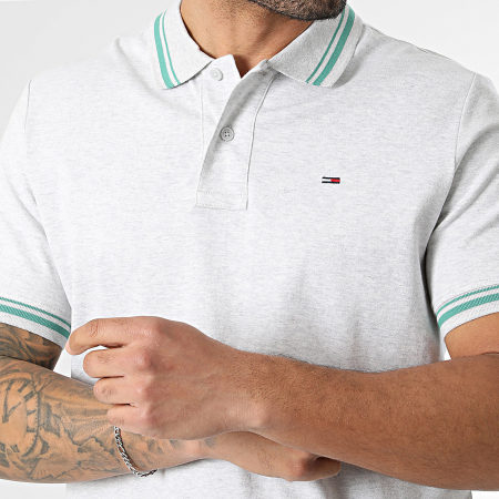 Tommy Jeans - Polo Manches Courtes Regular Fit Tipped 2700 Gris Chiné