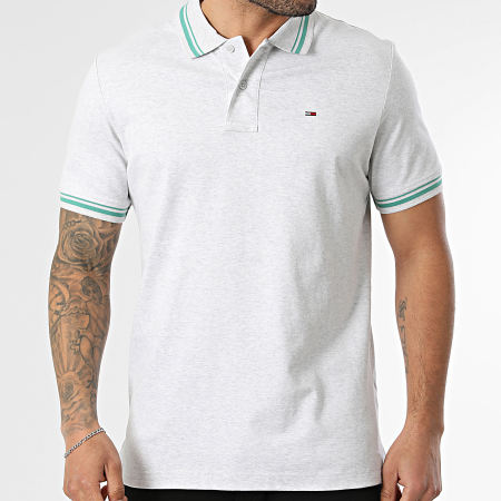 Tommy Jeans - Polo Manches Courtes Regular Fit Tipped 2700 Gris Chiné