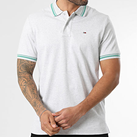 Tommy Jeans - Polo Manches Courtes Regular Fit Tipped 2700 Gris Chiné