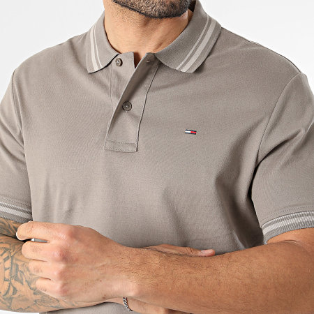 Tommy Jeans - Polo Manches Courtes Regular Fit Tipped 2700 Taupe