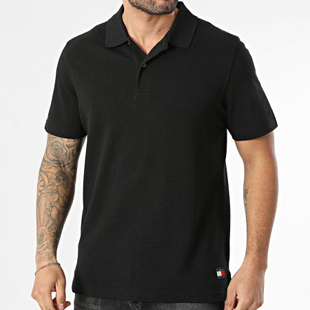Tommy Jeans - Polo Manches Courtes Regular Fit Waffle 2703 Noir