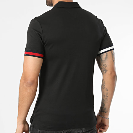 Tommy Hilfiger - Polo Manches Courtes Slim Rwb Cuff Liquid Cotton 2743 Noir