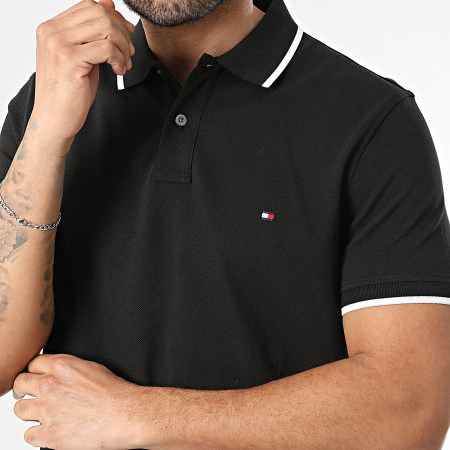 Tommy Hilfiger - Polo Manches Courtes Regular Fit Pique Undercollar 2748 Noir