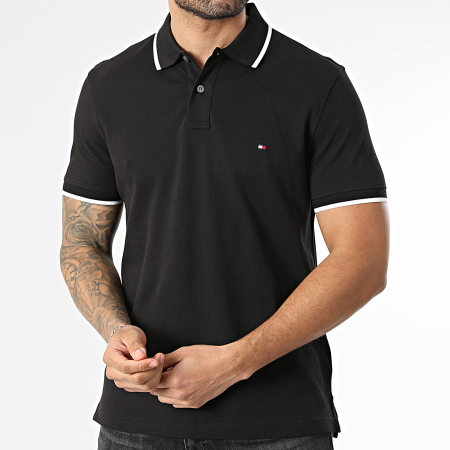 Tommy Hilfiger - Polo Manches Courtes Regular Fit Pique Undercollar 2748 Noir