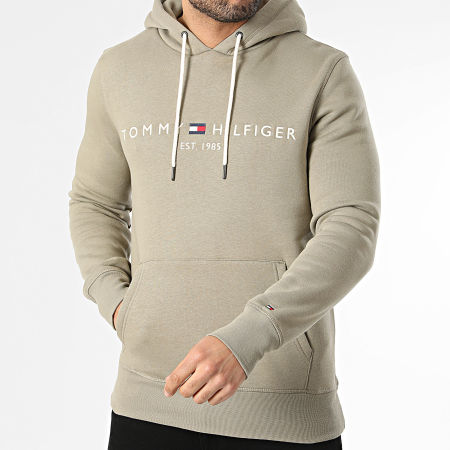 Tommy Hilfiger - Sweat Capuche Tommy Logo 1599 Vert Kaki Clair