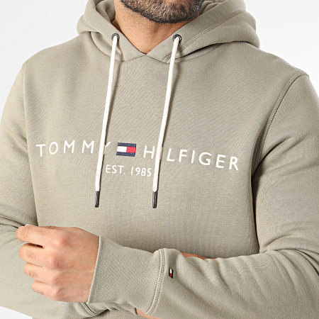 Tommy Hilfiger - Sweat Capuche Tommy Logo 1599 Vert Kaki Clair