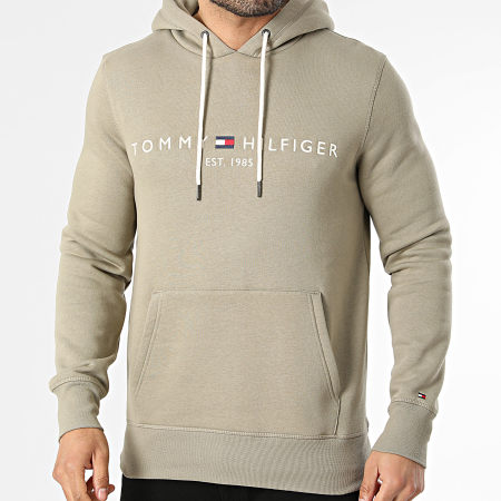 Tommy Hilfiger - Sweat Capuche Tommy Logo 1599 Vert Kaki Clair
