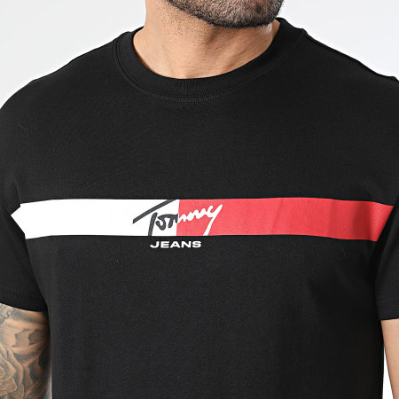 Tommy Jeans - Tee Shirt Regular Fit Signature Stripe 2539 Noir