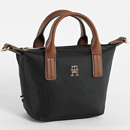 Tommy Hilfiger - Bolso de mujer Popette Micro 8368 Negro Marrón Dorado