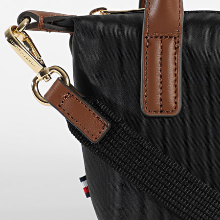 Tommy Hilfiger - Bolso de mujer Popette Micro 8368 Negro Marrón Dorado