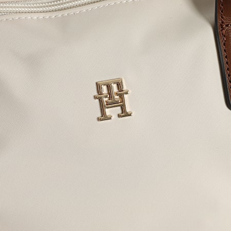 Tommy Hilfiger - Bolso de mujer Popette Mini Tote 7709 Beige Marrón Dorado