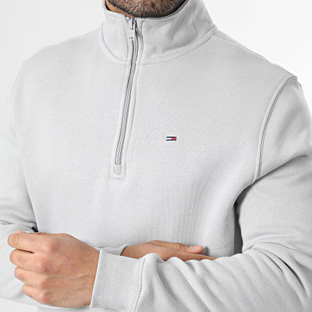 Tommy Jeans - Sweat Col Montant Zippée Regular Fit 0339 Gris Clair