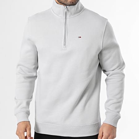 Tommy Jeans - Sweat Col Montant Zippée Regular Fit 0339 Gris Clair