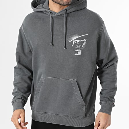 Tommy Jeans - Sweat Capuche Relaxed Fit Neon Washed Sign 2840 Gris