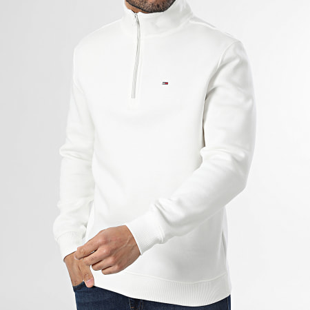 Tommy Jeans - Sweat Col Montant Zippée Regular Fit 0339 Blanc