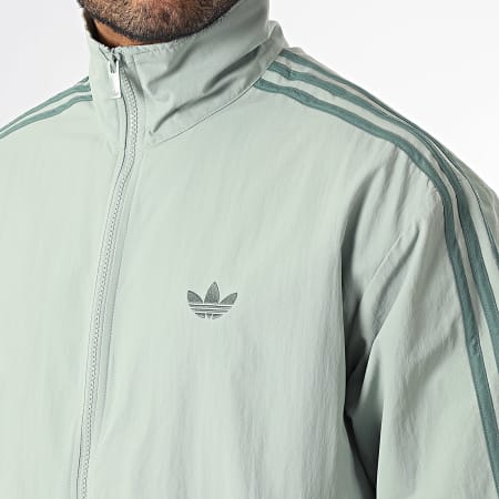 Adidas Originals - Veste Zippée A Bandes Firebird KQ9496 Bleu Vert Clair
