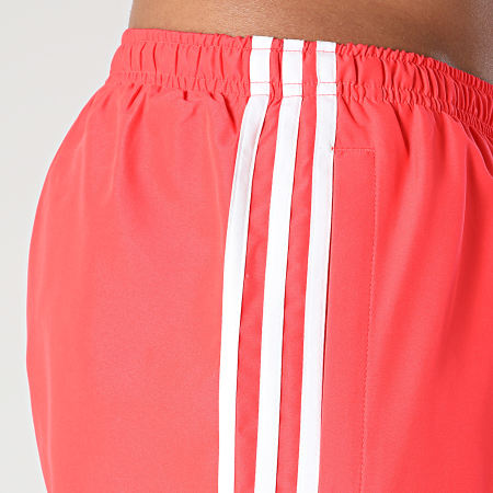 Adidas Originals - Short De Bain A Bandes Adic JX2690 Rouge Blanc