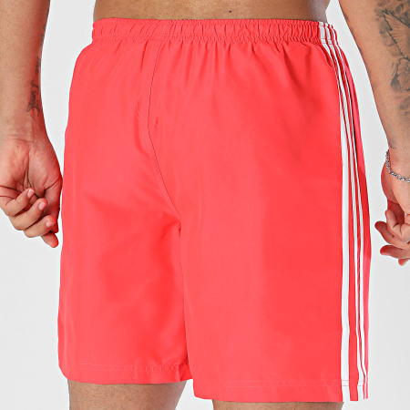 Adidas Originals - Short De Bain A Bandes Adic JX2690 Rouge Blanc