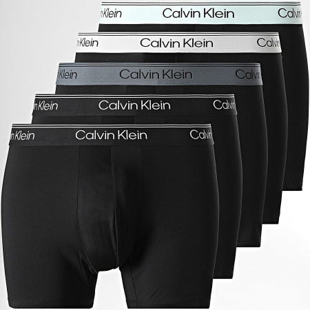 Calvin Klein - Lot De 5 Boxers NB4413 Noir Gris Clair Gris Anthracite Bleu Clair
