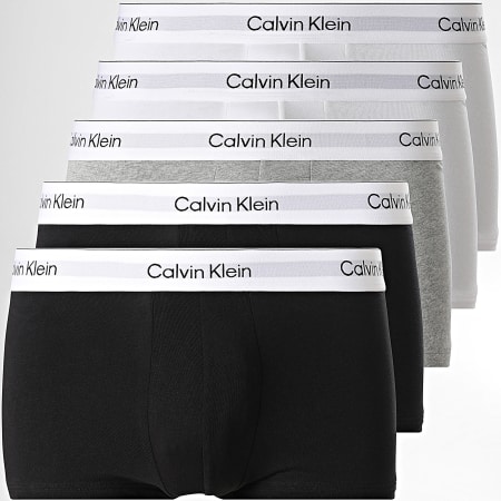 Calvin Klein - Lot De 5 Boxers NB4390 Noir Blanc Gris Chiné