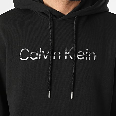 Calvin Klein - Sweat Capuche 350 Terry LF242 Noir Argenté