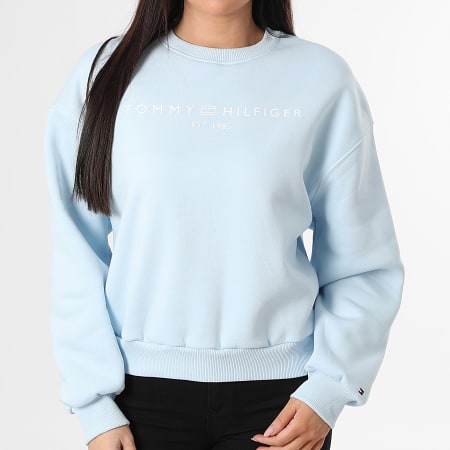 Tommy Hilfiger - Sweat Crewneck Femme Corp Logo 7831 Bleu Clair