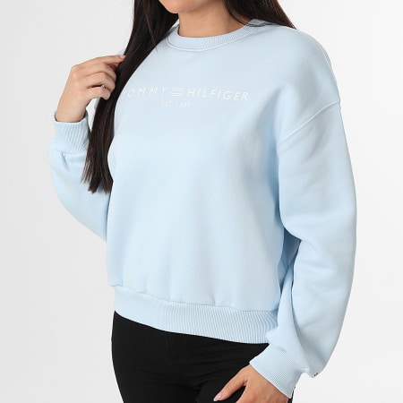 Tommy Hilfiger - Sweat Crewneck Femme Corp Logo 7831 Bleu Clair