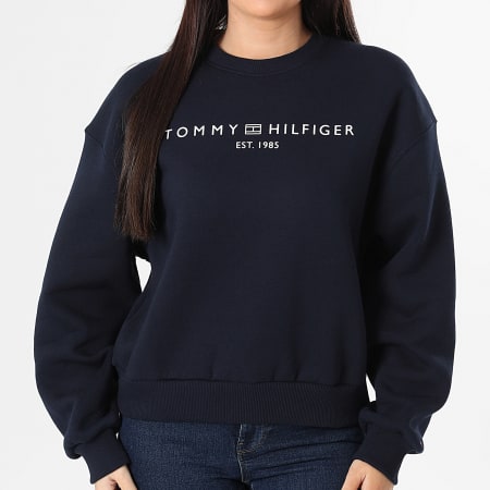 Tommy Hilfiger - Sweat Crewneck Femme Corp Logo 7831 Bleu Marine