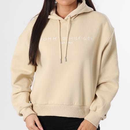 Tommy Hilfiger - Sweat Capuche Femme Corp Logo 7832 Beige
