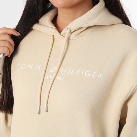 Tommy Hilfiger - Sweat Capuche Femme Corp Logo 7832 Beige