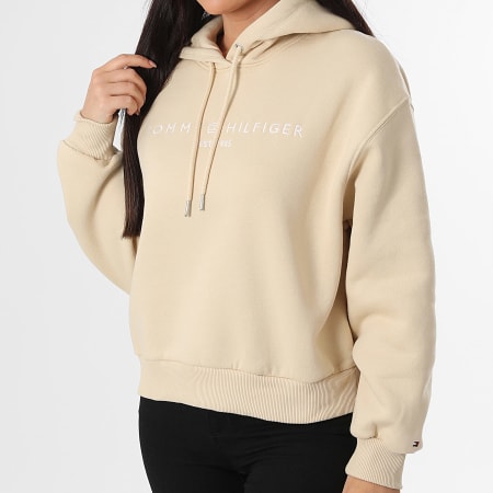 Tommy Hilfiger - Sweat Capuche Femme Corp Logo 7832 Beige