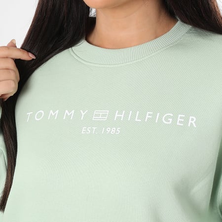 Tommy Hilfiger - Sweat Crewneck Femme Corp Logo 7831 Vert Clair
